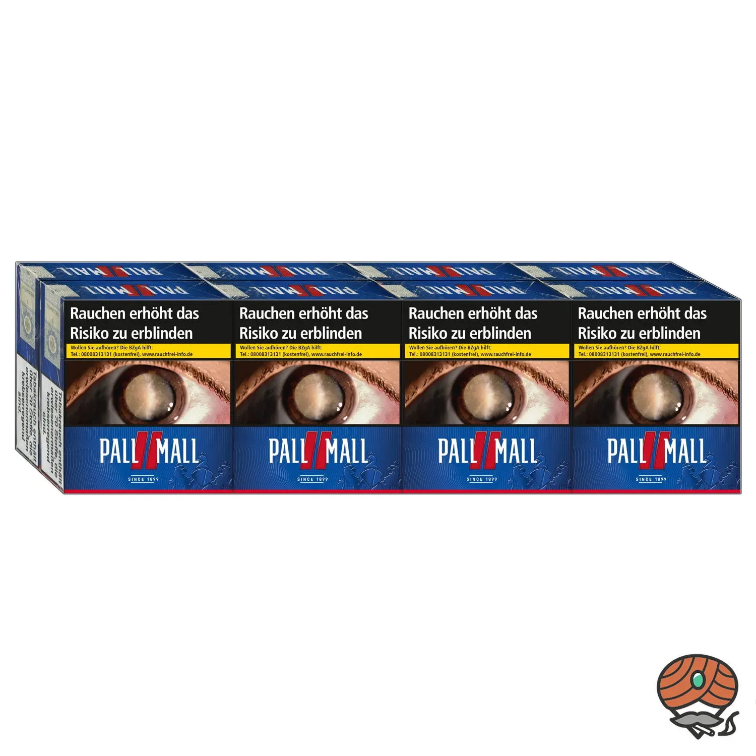 1 Stange Pall Mall Red / Rot Zigaretten Super Box 8×31 Stück