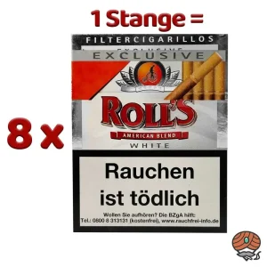 1 Stange Roll´s American Blend White Filterzigarillos (8 x 23 Stück)