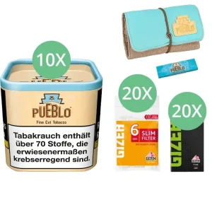 10 x Pueblo Classic 100g mit Pueblo Tabaktasche