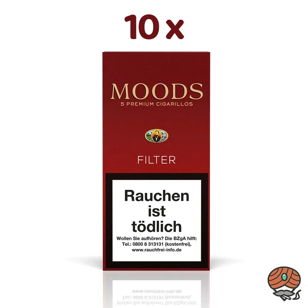 10x Moods Premium Filter Filterzigarillos à 5 Stück