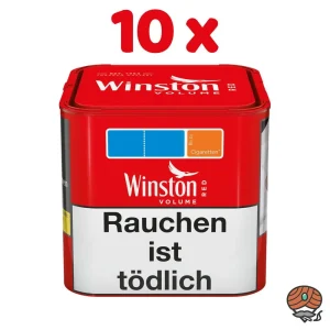 10x Winston Volume Red/Rot Zigarettentabak S Dose à 40g
