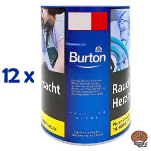 12x Burton Blue / Blau Feinschnitt Tabak Dose à 120g