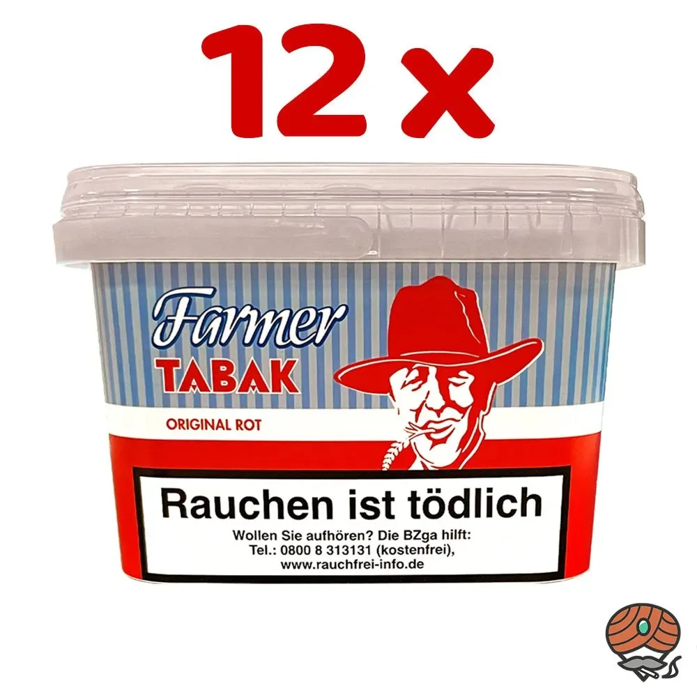 12x Farmer Original Rot Pfeifentabak Eimer à 240g