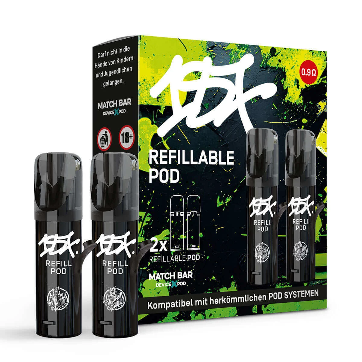187 Strassenbande Leerpods 0,9 Ohm 鈥?ELFA kompatibel (2er Pack)