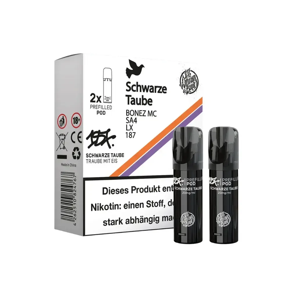 187 Strassenbande – Prefilled Pods (MatchBar) – 2 Stück – Schwarze Taube – 20mg/ml