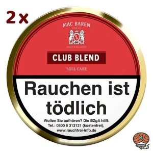 2 x Mac Baren Club Blend Roll Cake Pfeifentabak 100g Dose
