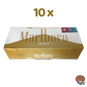 2000 Marlboro Gold King Size Filterhülsen = 10 Pack à 200 Stück