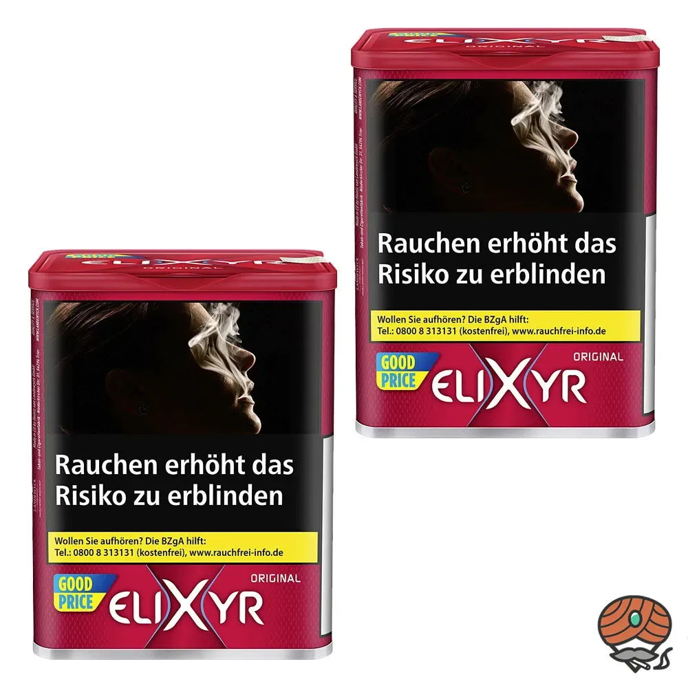 2x Elixyr Red / Rot Tabak / Feinschnitt-Tabak / Zigarettentabak Dose à 102g