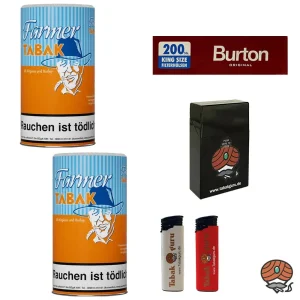 2x Farmer Pfeifentabak Dose à 160g, Burton Hülsen, Zubehör