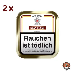 2x Mac Baren Navy Flake Pfeifentabak 50g Dose