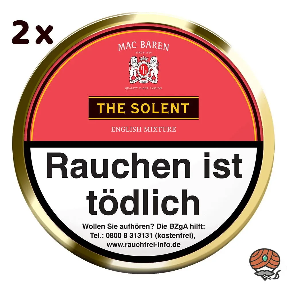 2x Mac Baren The Solent Mixture English Mixture Pfeifentabak 100g Dose