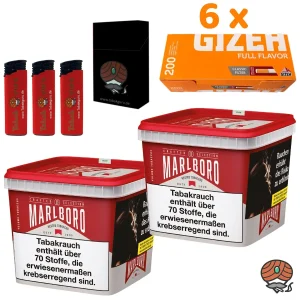2x Marlboro Crafted Selection Mega Box Volumentabak 180g, Gizeh Full Flavor Hülsen, Zubehör