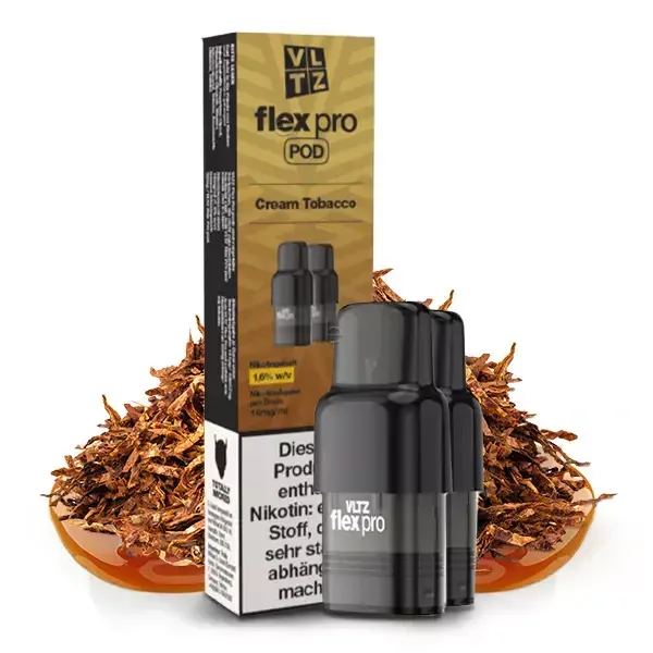 2x VLTZ Flex Pro – Cream Tobacco – Prefilled Pod 16mg/ml