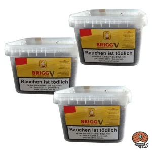 3x Brigg V Pfeifentabak Eimer à 350g (Golden Virginia Tabak mit Vanille Aroma)