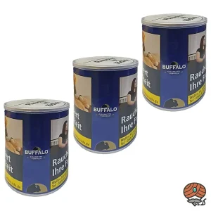 3x Buffalo Blue / Blau Feinschnitt Zigarettentabak / Drehtabak Dose à 140g