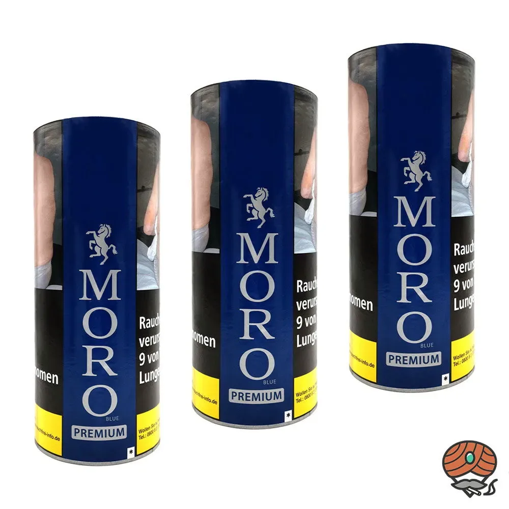3x Moro Blau PREMIUM Feinschnitt-Tabak Dose à 260g