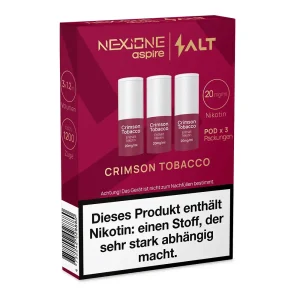 3x NEXIONE Salt Pod – CrimsonTobacco – 20mg Nikotinsalz 1.2ml