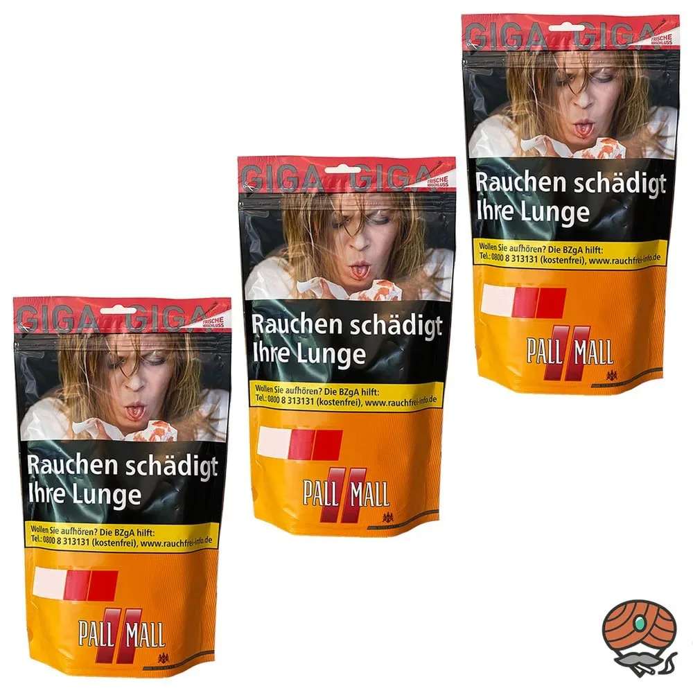 3x Pall Mall Allround Volumentabak Giga Beutel à 100g