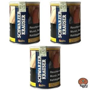 3x Unitas Schwarzer Krauser Zware Shag Drehtabak/Stopftabak Dose à 75g