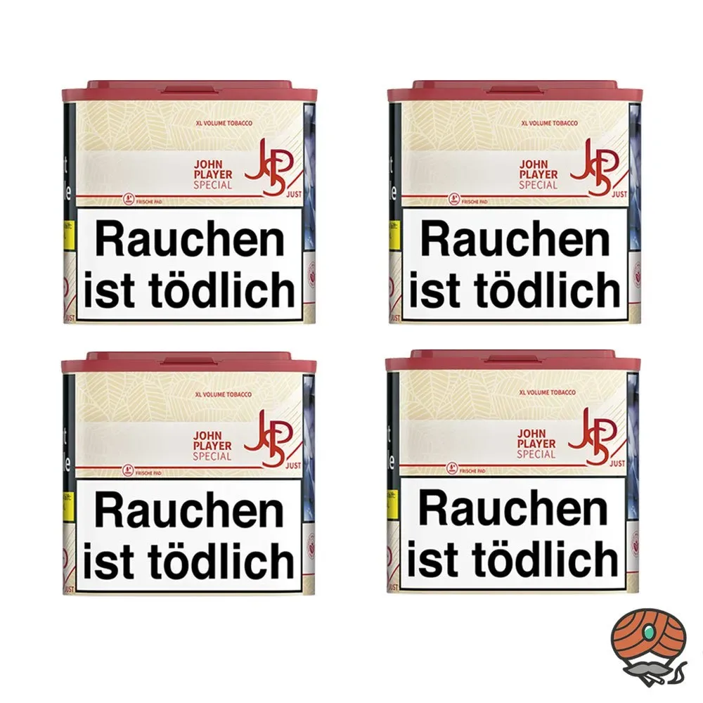 4x JPS John Player Special JUST Red XL Volumentabak – Tabak Dose à 36g