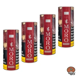 4x Moro Red/Rot Premium Feinschnitt-Tabak 260g Dose
