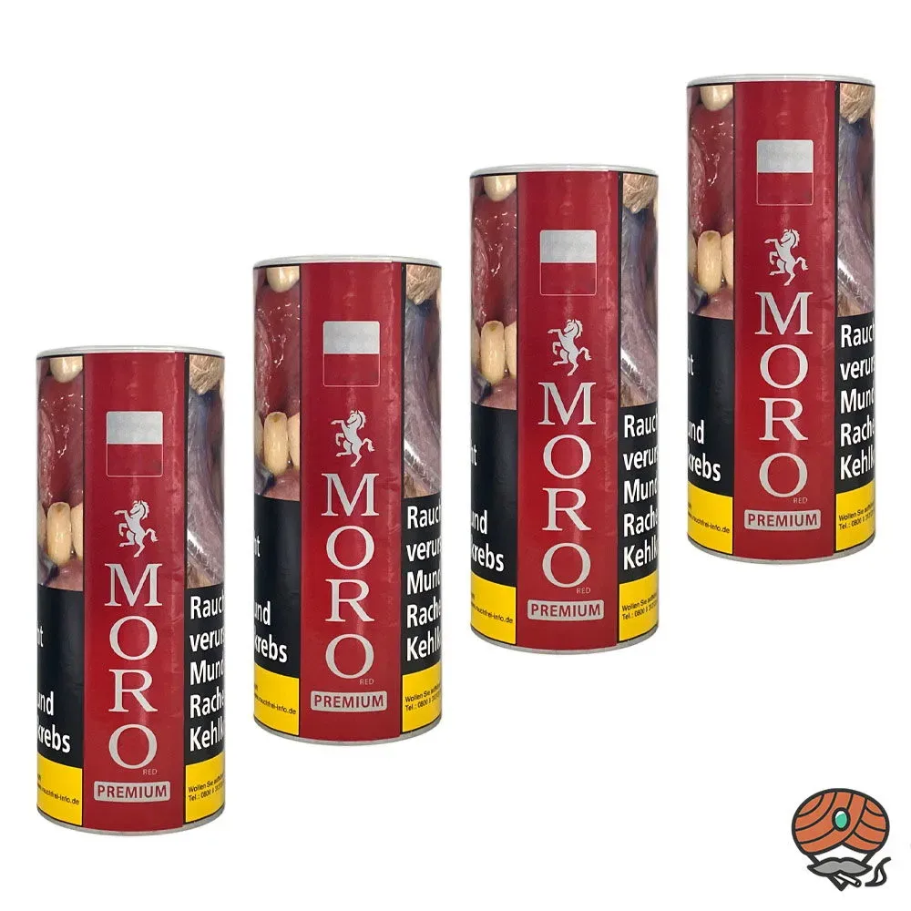 4x Moro Red/Rot Premium Feinschnitt-Tabak 260g Dose