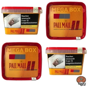 4x Pall Mall Allround Red Volumentabak / Tabak Mega Box à 120g