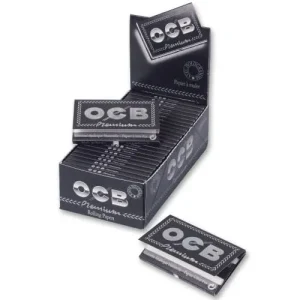 5 Heftchen à 100 Blättchen Zigarettenpapier OCB Schwarz Premium Short No. 4