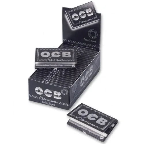 5 Heftchen à 100 Blättchen Zigarettenpapier OCB Schwarz Premium Short No. 4