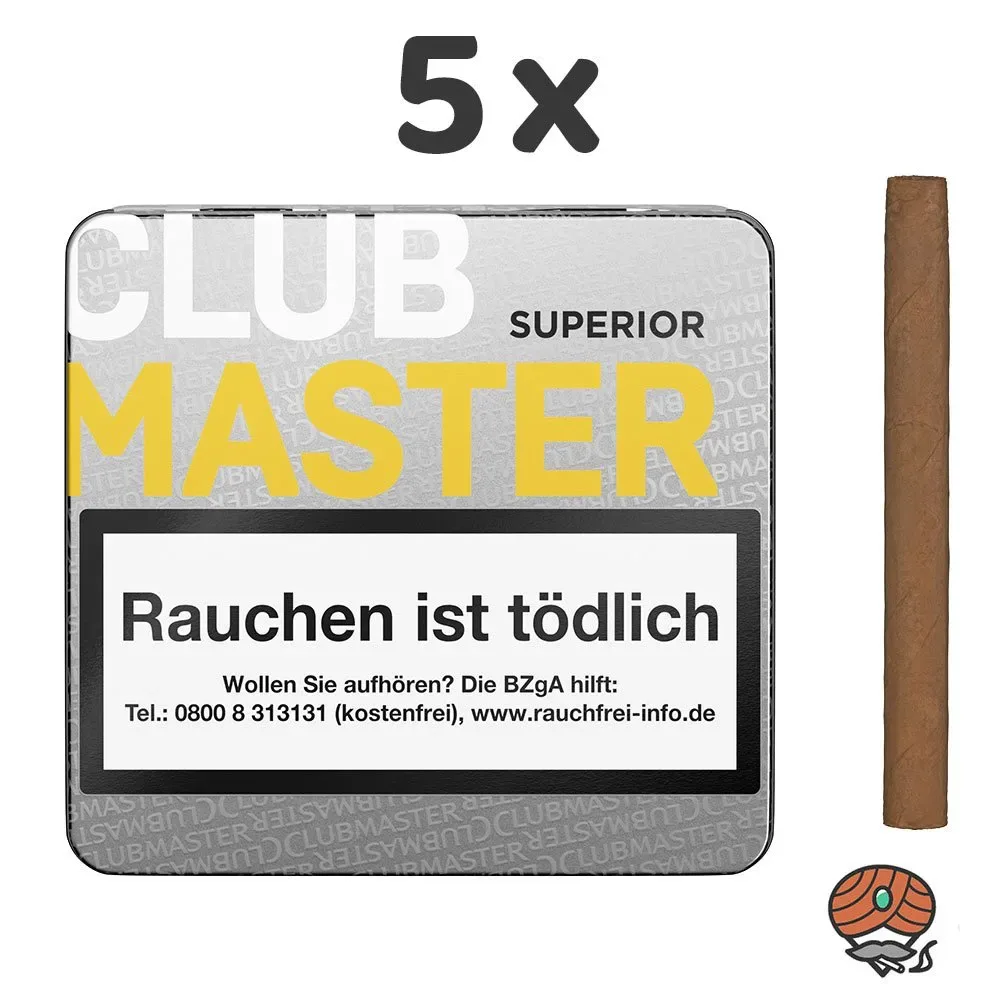 5x Clubmaster Superior Sumatra No. 141 à 20 Zigarillos