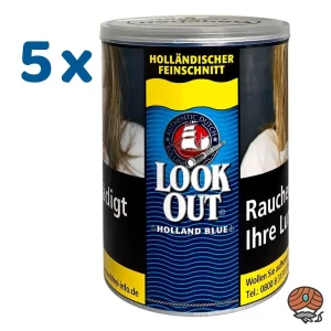 5x Look Out Holland BLUE (Halfzware) 150g Dose Drehtabak Zigarettentabak