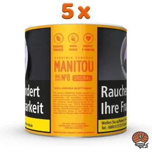 5x Manitou No. 8 Original Tabak Dose à 80g Zigarettentabak