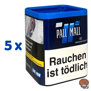 5x Pall Mall Blue / Blau Zigarettentabak / Stopftabak Dose à 40g