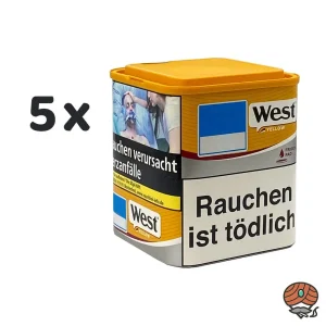 5x West Yellow Volumentabak Dose à 40g