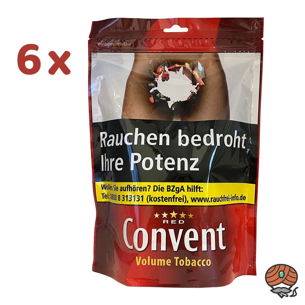 6x Convent RED / ROT Volumentabak XXL Beutel à 100g