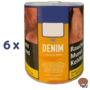 6x Denim Volumentabak / Stopftabak Dose à 65g