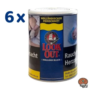 6x Look Out Holland Black (Zware) Dose à 150g Drehtabak Zigarettentabak
