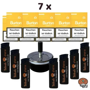 7 Stangen Burton Gold Filter Zigarillos (17 Stück / Schachtel) + Zubehör