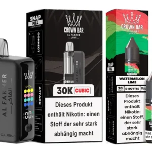Al Fakher Cubic 30K Matt Black Kit + Pod Watermelon Lime