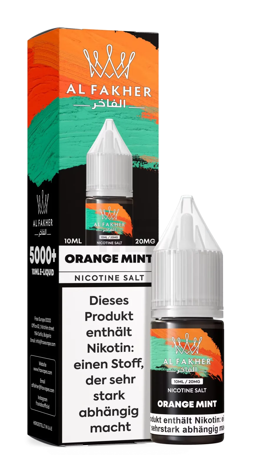 Al Fakher – Nikotinsalz-Liquid – 10ml – Orange Mint – 20mg