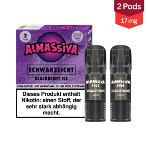 Al Massiva Schwarzlicht Blackberry Ice Vape Pods 17mg (1×2 Stück)