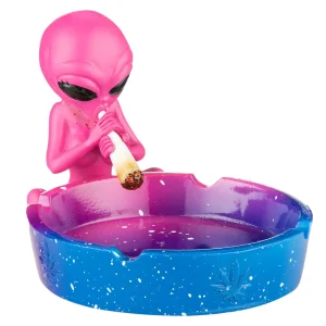 Alien Aschenbecher blau/pink, Ø10cm