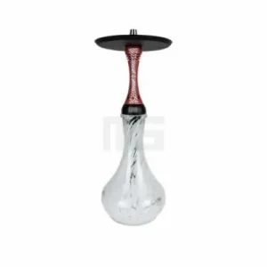 Alpha Hookah – Model S – Artist Red Matte – White Splash