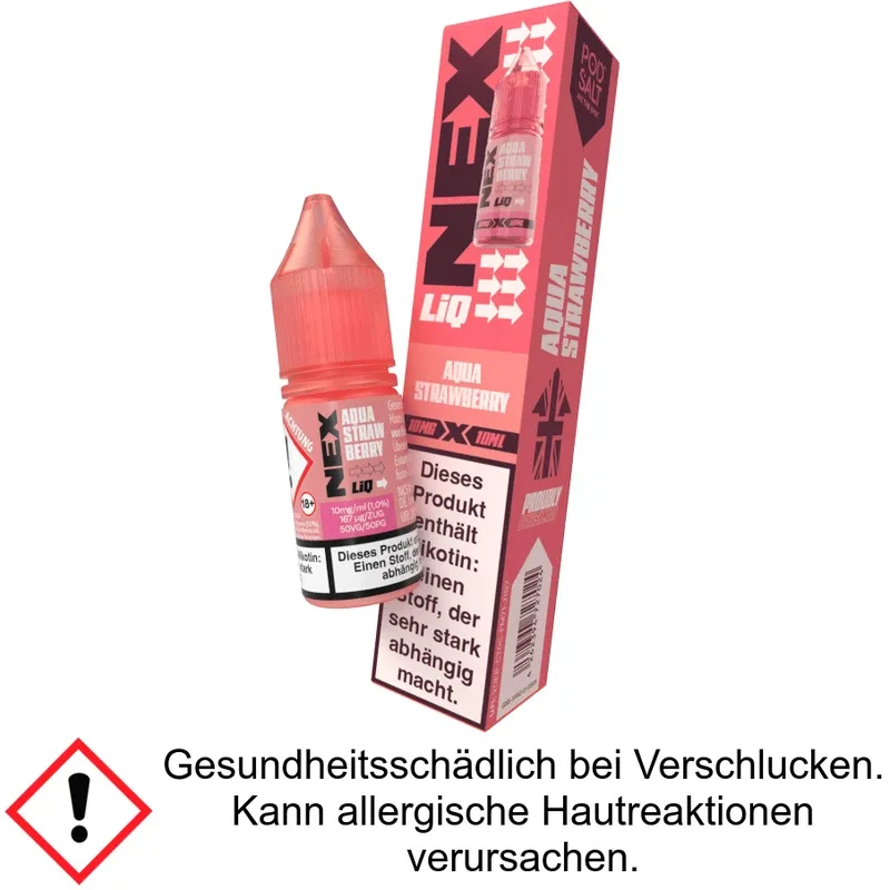 Aqua Strawberry 10 mg/ml Pod Salt – NexLiq – Nikotinsalz Liquid