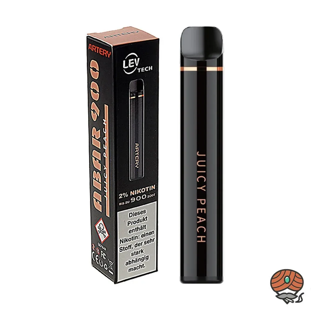 ARTERY ABAR 900 Juicy Peach E-Shisha, 20mg Nikotin, Einweg-E-Zigarette, max. 600 Züge