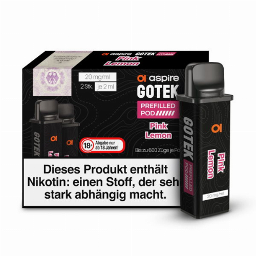 aspire GOTEK Pink Lemon prefilled Pod 2x2ml 20mg