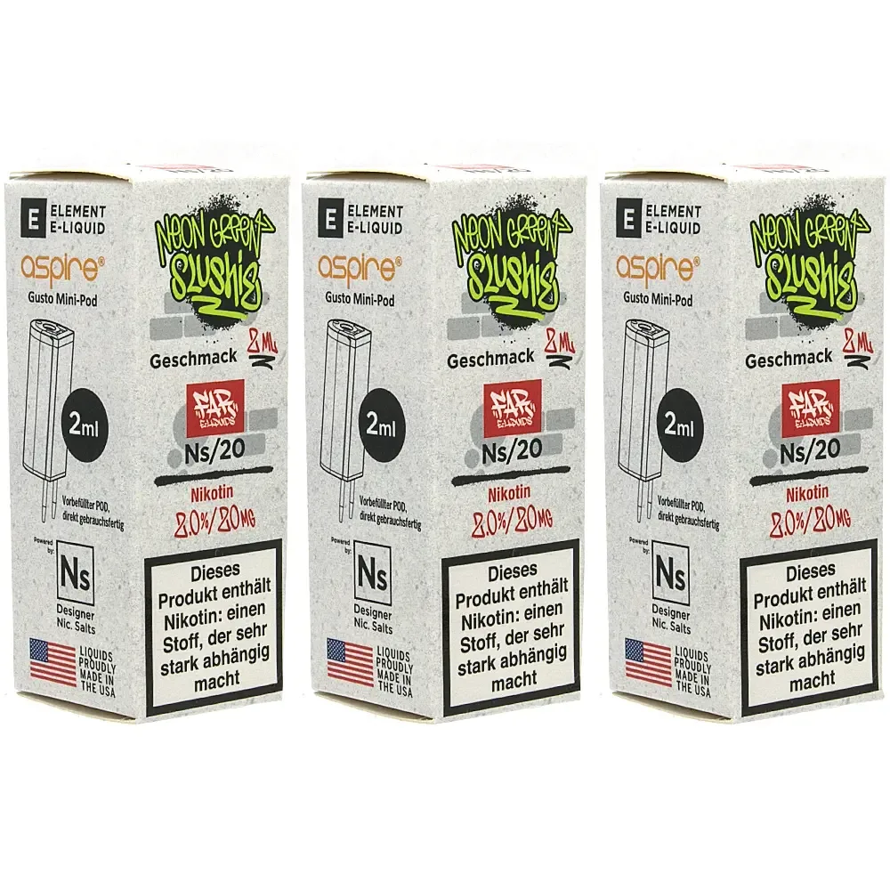 aspire – Neon Green Slushi – Ns20 Pods