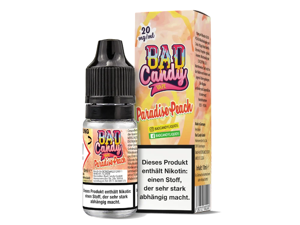 Bad Candy Liquids - Paradise Peach - Nikotinsalz Liquid - Image 2