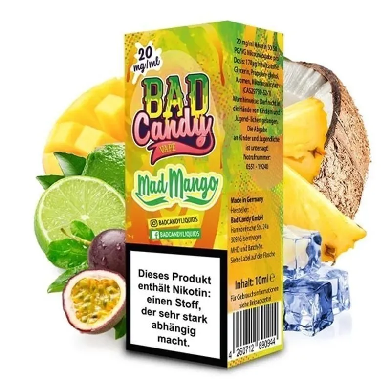 Bad Candy Nikotinsalz Liquid 10 ml Mad Mango 10 mg/ml