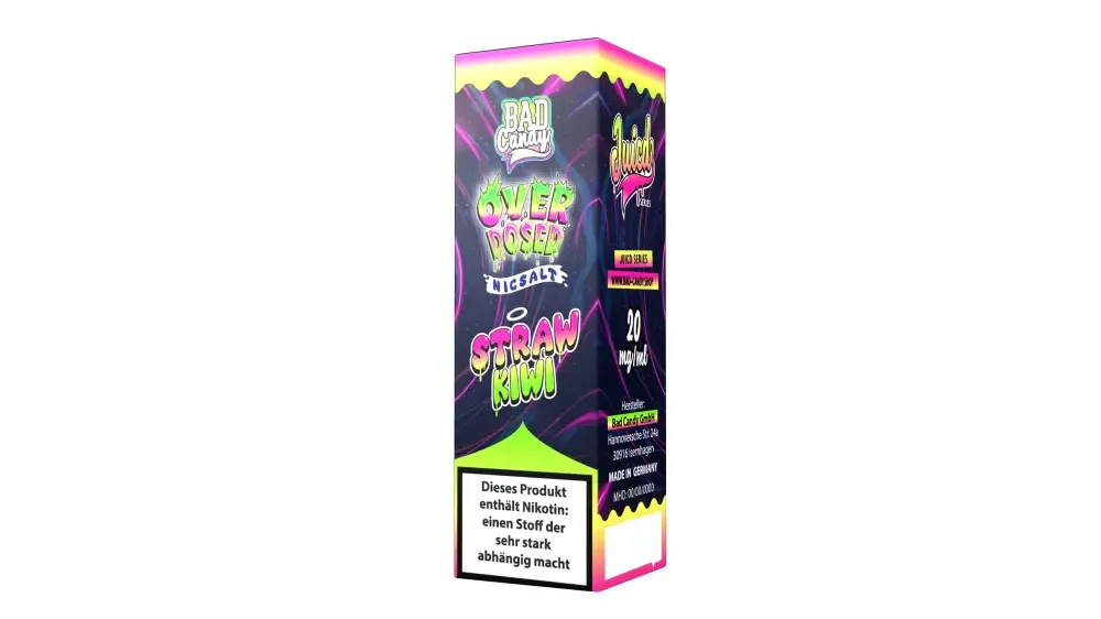 Bad Candy – Straw Kiwi – Overdosed – Nikotinsalz (Nikotinsalzliquid, 10 ml, 50% VG / 50% PG)